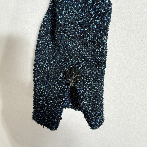 St. John Collection by Marie Gray Knit Blazer Black Blue Metallic Tweed Size 4 - Picture 8 of 13